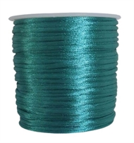 50 m. petrolgrøn satin tråd - 2 mm.
